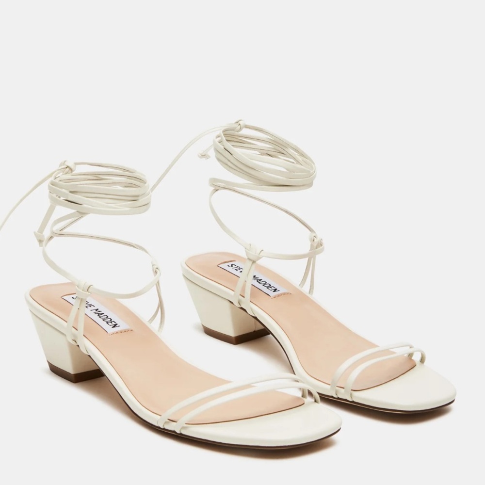 Steve Madden Carrington white strappy lace sandal heels
